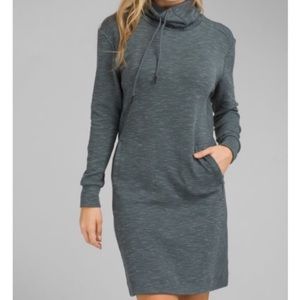 Prana Sunrise Sweatshirt Dress Size Medium Blue/Gray